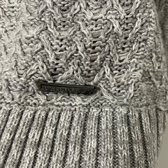 US POLO ASSIN-grey knit cardigan - Picture 2 of 5
